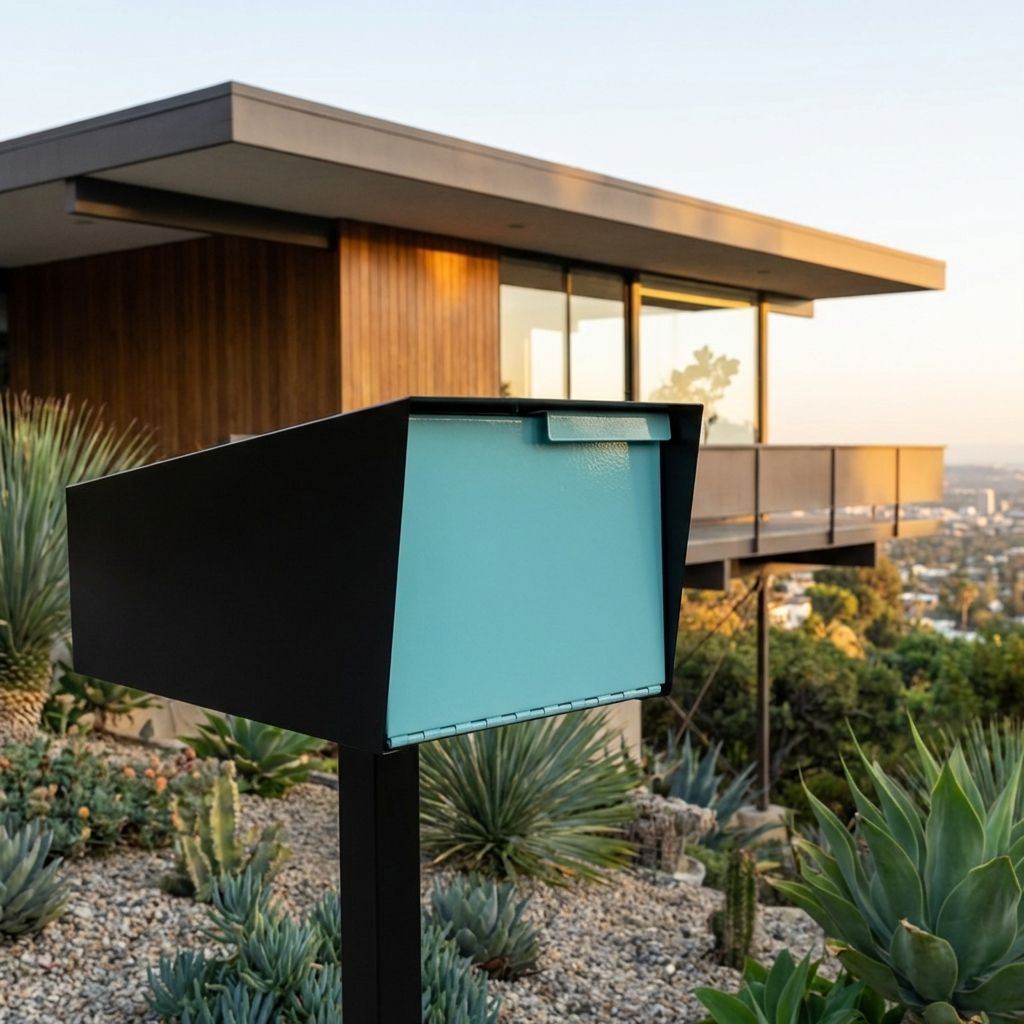 Post Mount Mid Century Modern Mailbox